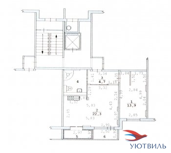2-хкомнатная квартира на Бакинских комиссаров в Домодедово - domodedovo.yutvil.ru - фото 12